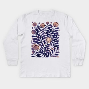 Flowers and foliage - purple autumn Kids Long Sleeve T-Shirt